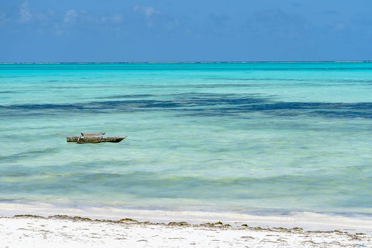 Jambiani lagoon and white-sand beach